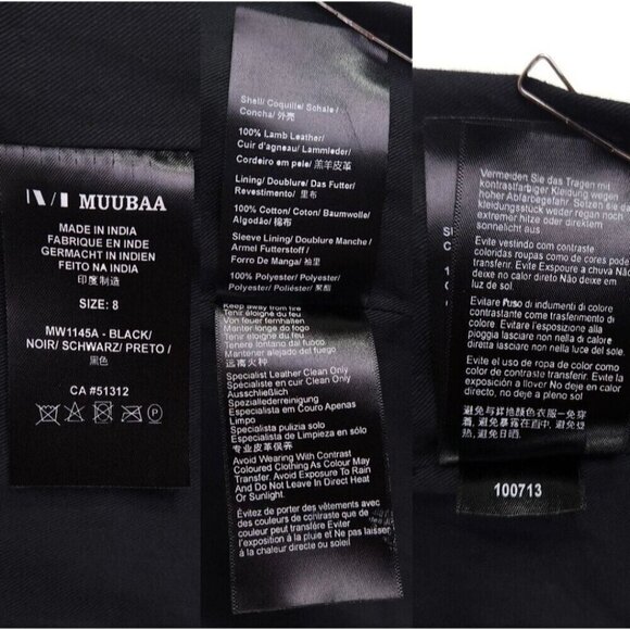 Muubaa Voisin Leather Studded Biker Jacket Size US 4 S Womens Black $700 - Picture 14 of 16